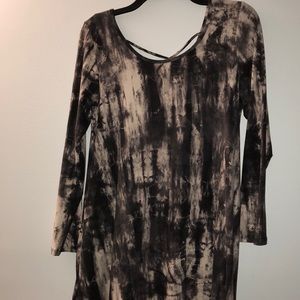 Boutique black/grey/purplish tie dye dress